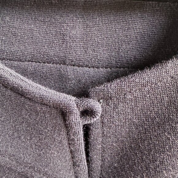 VINTAGE Designer Gerard Darel Dress Navy Wool Sleeveless Long Length Size 44 - Picture 5 of 7